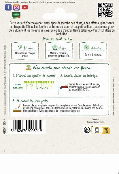 Pour nos animaux - Cataire "Menthe des Chats" (Nepeta cataria) - Grand Modèle - MEDIA_PACKAGING_VERSO